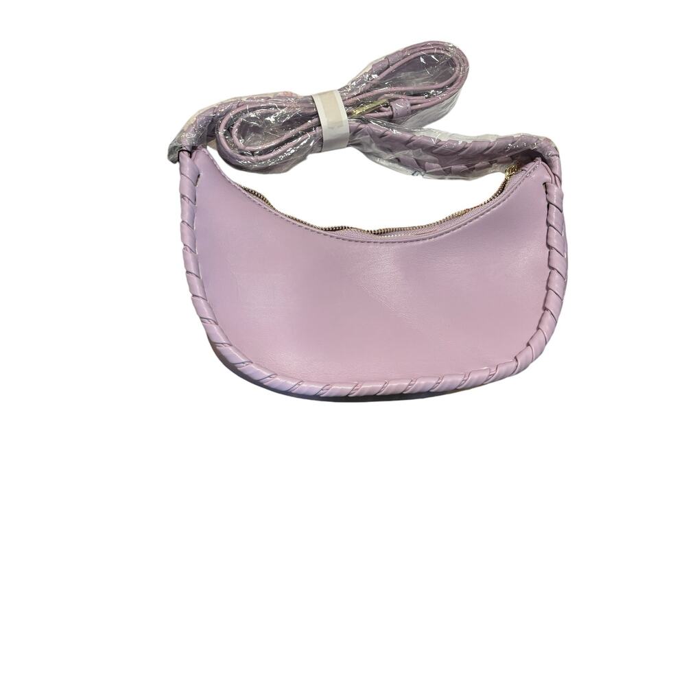 Jules Kae Purse Bag Vegan Leather Lilac  Whipstitch Trim NWT with dust bag
